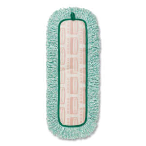 Rubbermaid Commercial, HYGEN, Microfiber Hook & Loop Dust Mop With Fringe, 18"W, Green