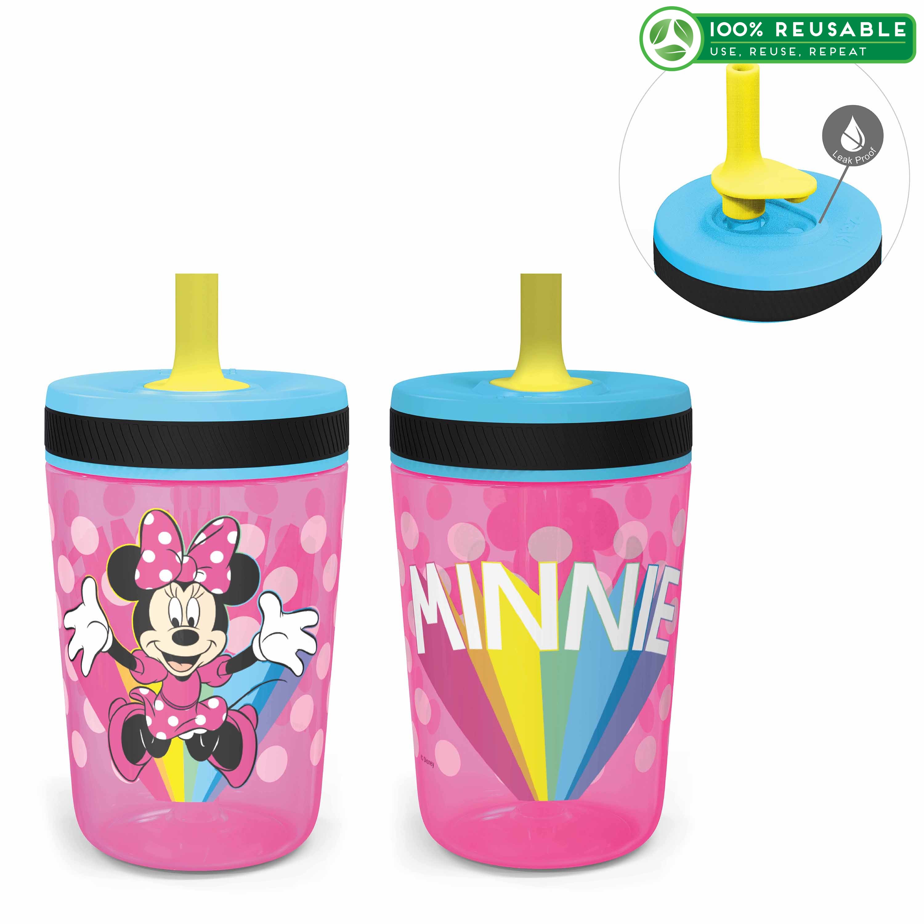 Disney 15 ounce Plastic Tumbler, Minnie Mouse, 2-piece set slideshow image 1 Disney 15 ounce Plastic Tumbler, Minnie Mouse, 2-piece set slideshow image 1