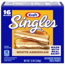 Kraft Singles White American Cheese Slices 12 oz Package (16 Slices)