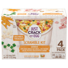 Just Crack an Egg Kit Applewood Ham Cheddar Cheese Potatoes Green Peppers Onions, 4 ct Box 3 oz Cups