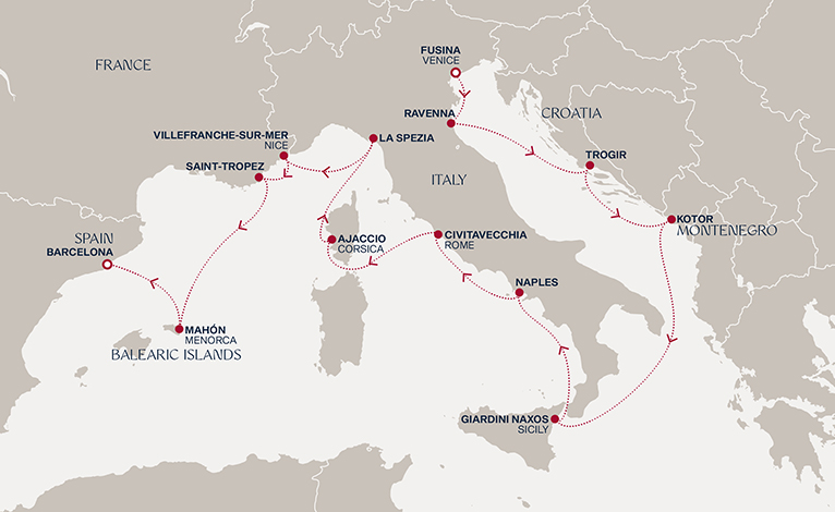 Itinerary map