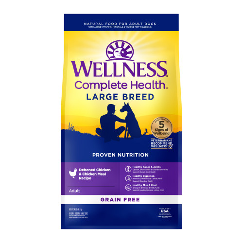 Wellness Complete Health Grain Free Large Breed Chicken Front packaging