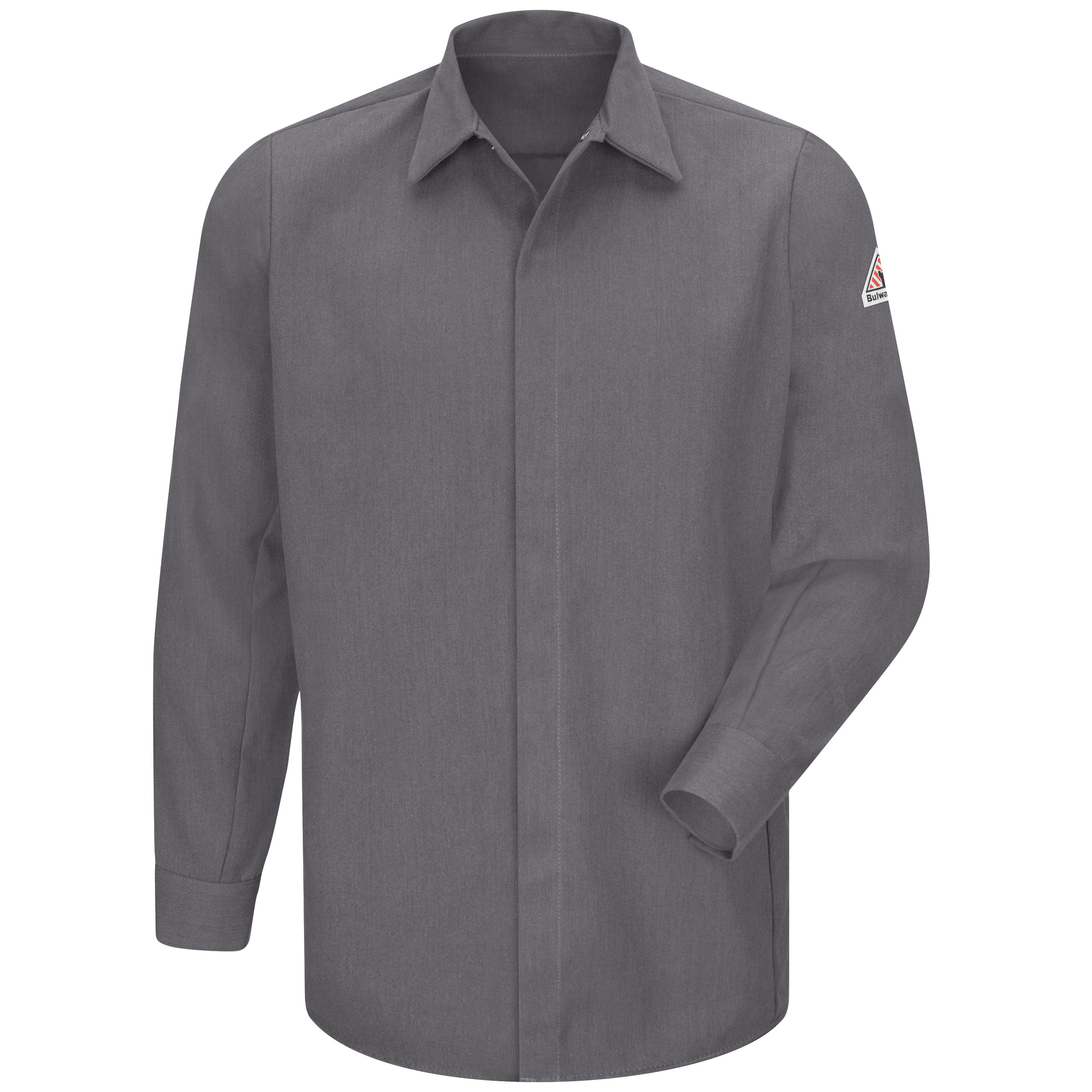 Men‘s Midweight FR Pocketless Concealed-Gripper Work Shirt-Bulwark