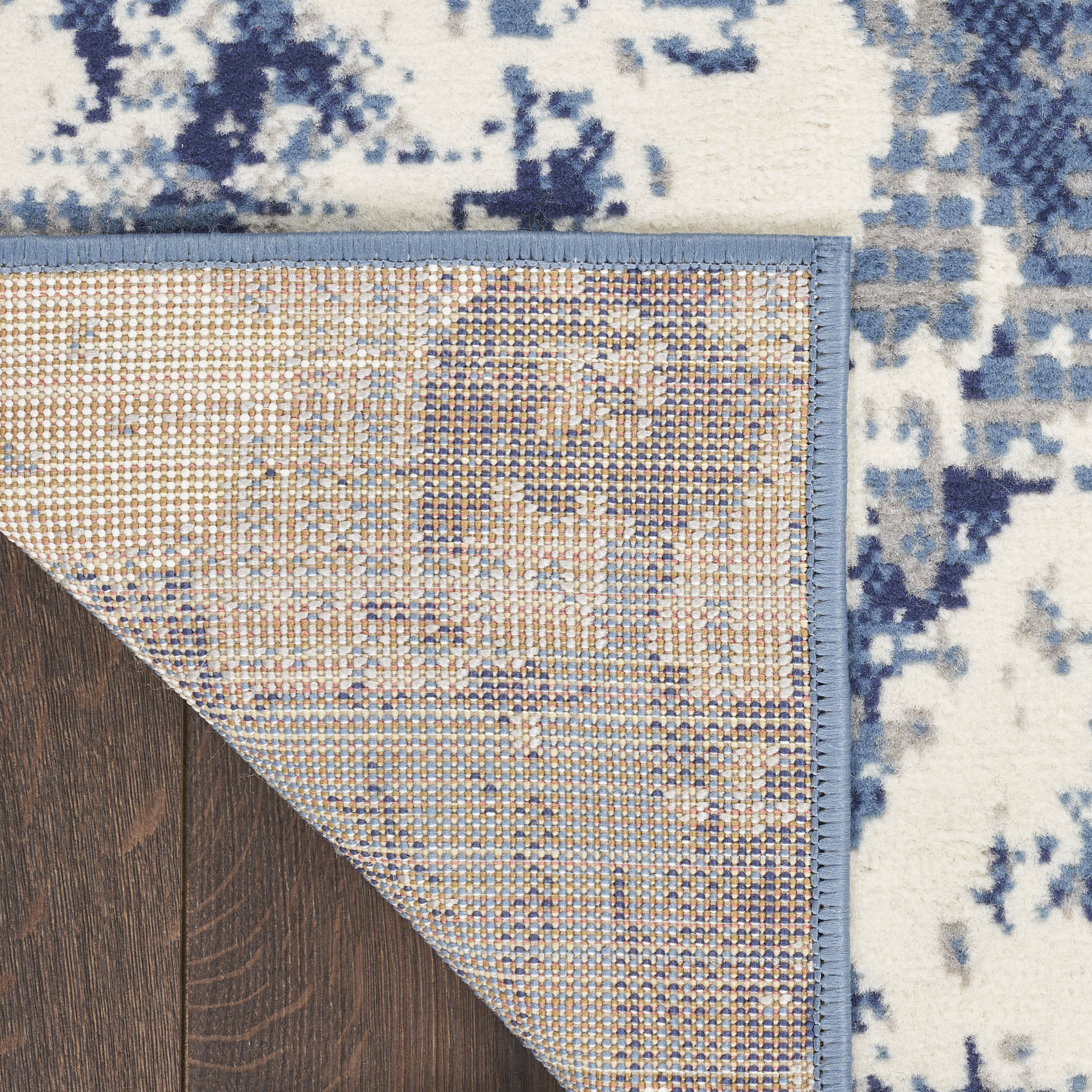 Nourison Grafix 2'3" x 10' Navy Blue Modern Indoor Rug