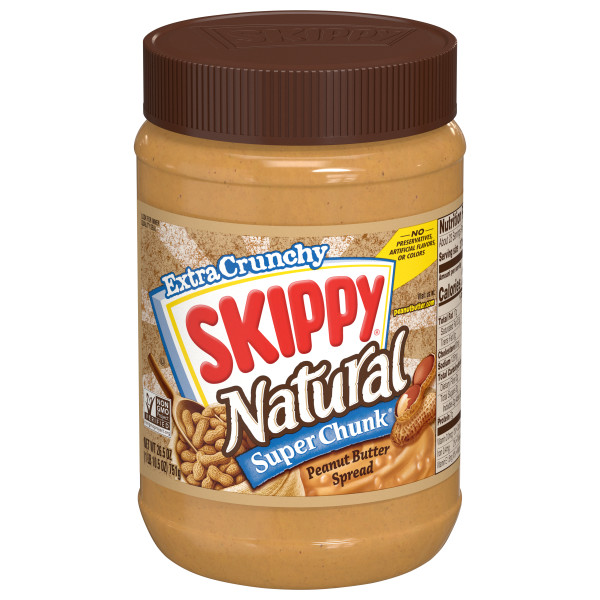 SKIPPY(r) Natural Peanut Butter Spread Super Chunk(r) 12/26.5 oz . C1C1 - Front Center In Package (Hi Res)