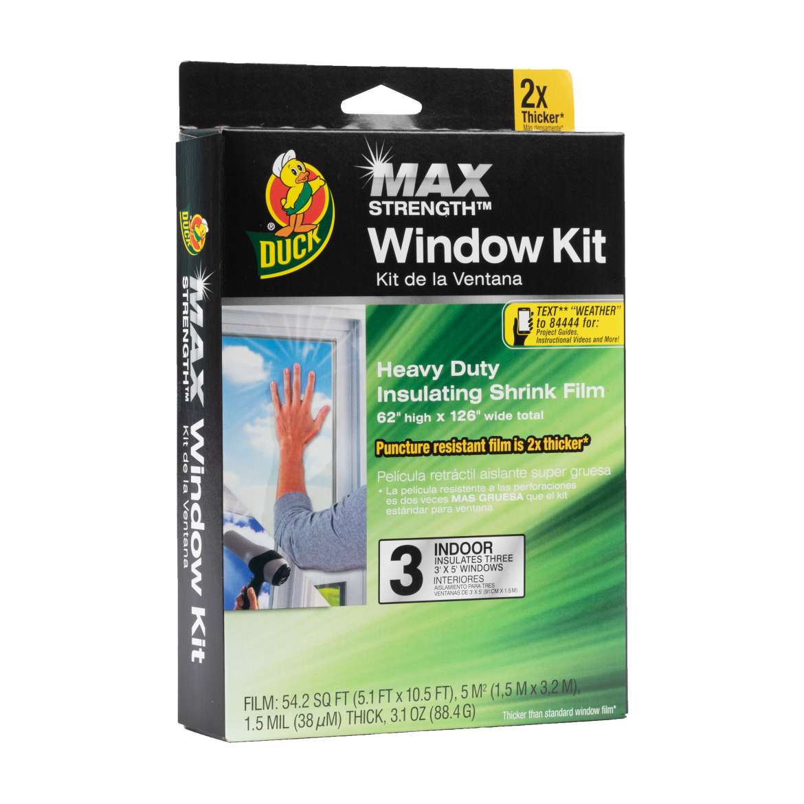 Duck® Brand Max Strength Window Kit - Indoor, 3 pk, 62 in. x 126 in.