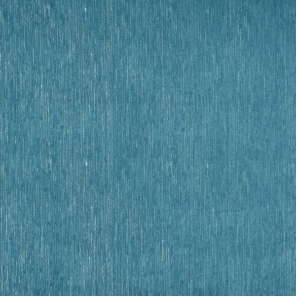 Textured teal wallpaper with narrow vertical striations; the pattern runs continuously across the surface, creating a subtle linear texture; close-up of an interior wall under even, diffuse lighting.