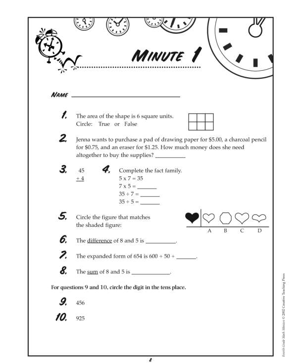 Math Minutes, Grade 4