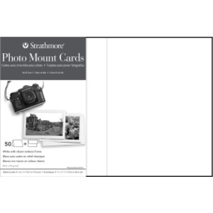 Photo Mount Cards & Envelopes, Classic Embossed Border, Full Size, 5x6.875 inch, Pack of 50