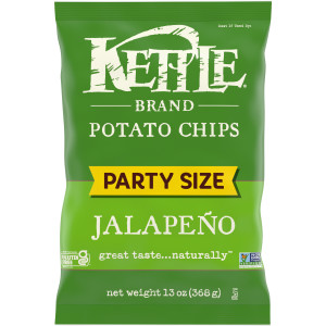 Kettle Brand Potato Chips, Jalapeno Kettle Chips, Party Size, 13 Oz