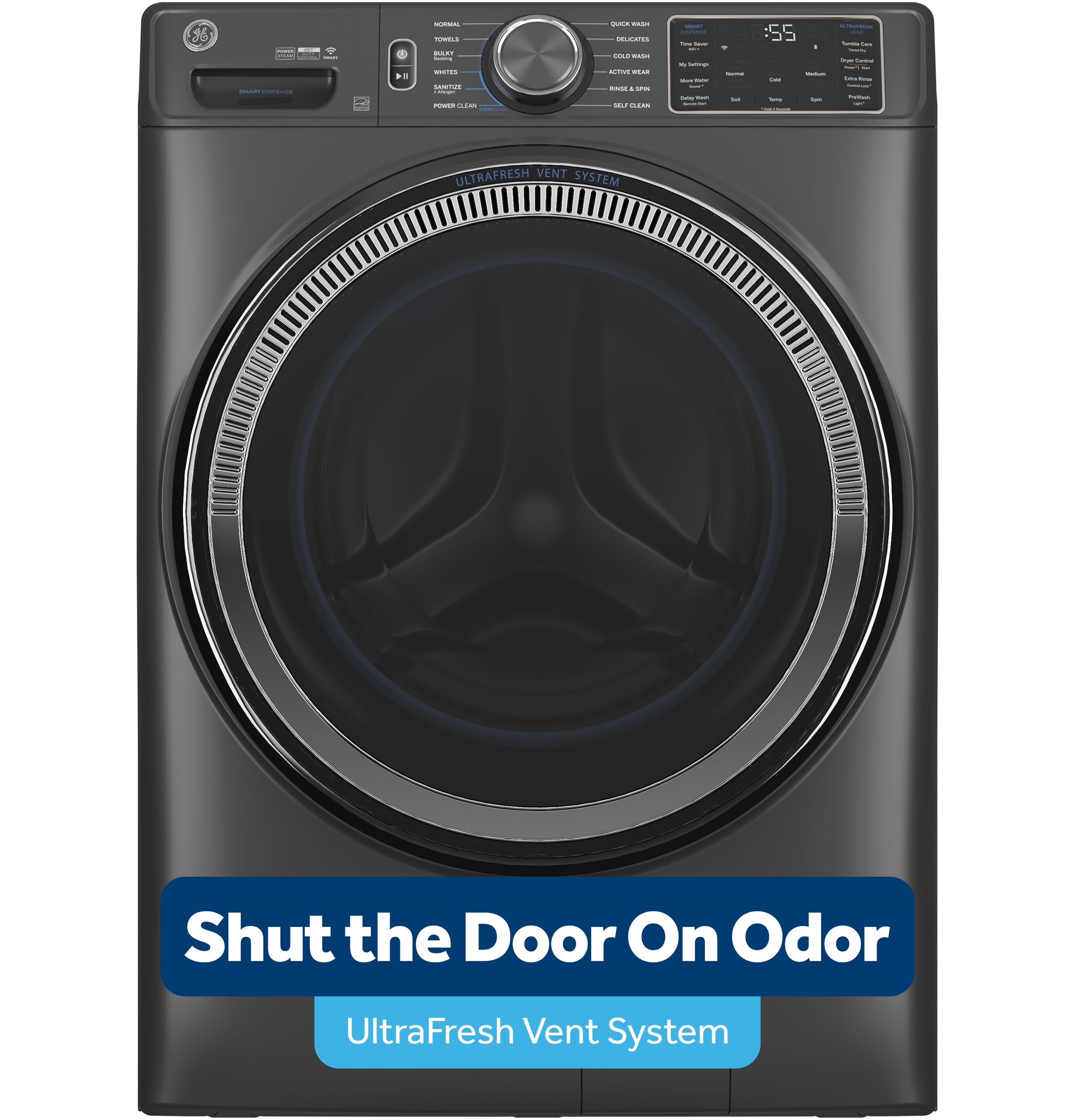 GE® ENERGY STAR® 5.0 cu. ft. Capacity Smart Front Load Steam Washer with SmartDispense™ UltraFresh Vent System with OdorBlock™ and Steam