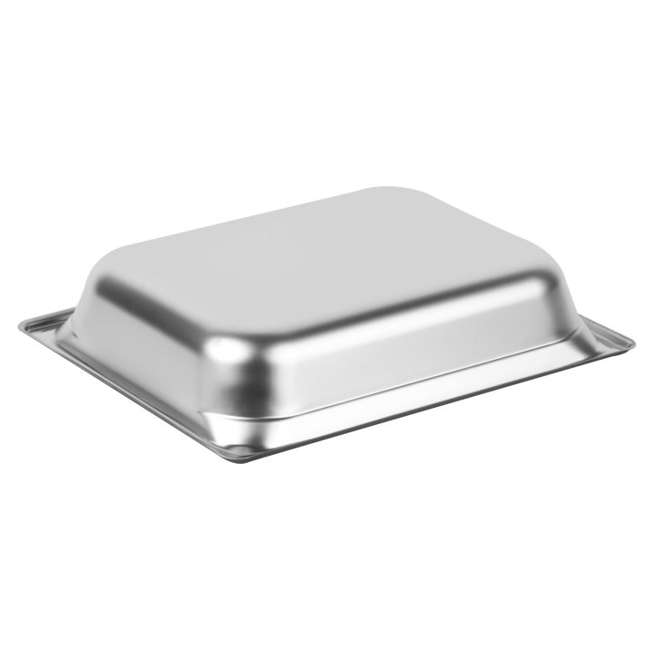 Half-size 2 ½-inch-deep Super Pan 3® stainless steel steam table pan with Steel Coat x3™ nonstick coating