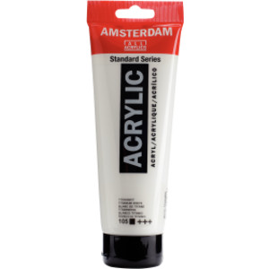 Tubo de pintura acrílica estándar, 250 ml, blanco titanio 105