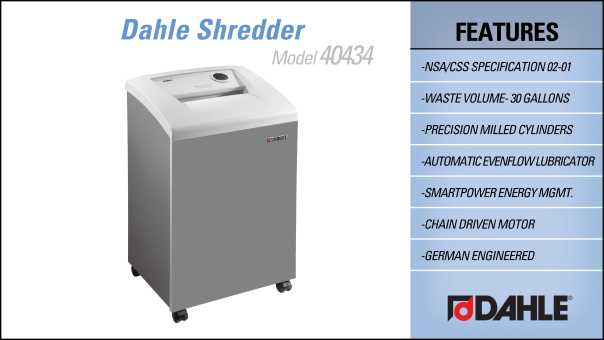 Dahle 40434 High Security Office Shredder InfoGraphic