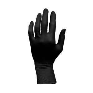 Hospeco, ProWorks® GrizzlyNite®, Medical Grade Gloves, Nitrile, 5.5 mil, Powder Free, XL, Black