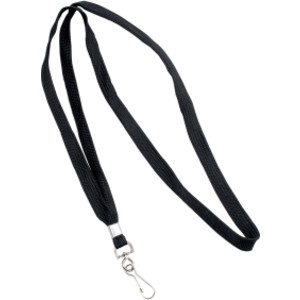 Deluxe Lanyard with J-Hook, Black, Box of 24