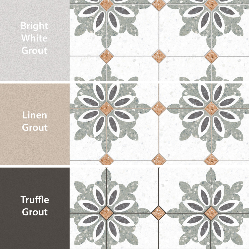 Riviera Octagon Verde with Taco Rojizo 7-7/8 in. x 7-7/8 in. Porcelain Floor and Wall Tile