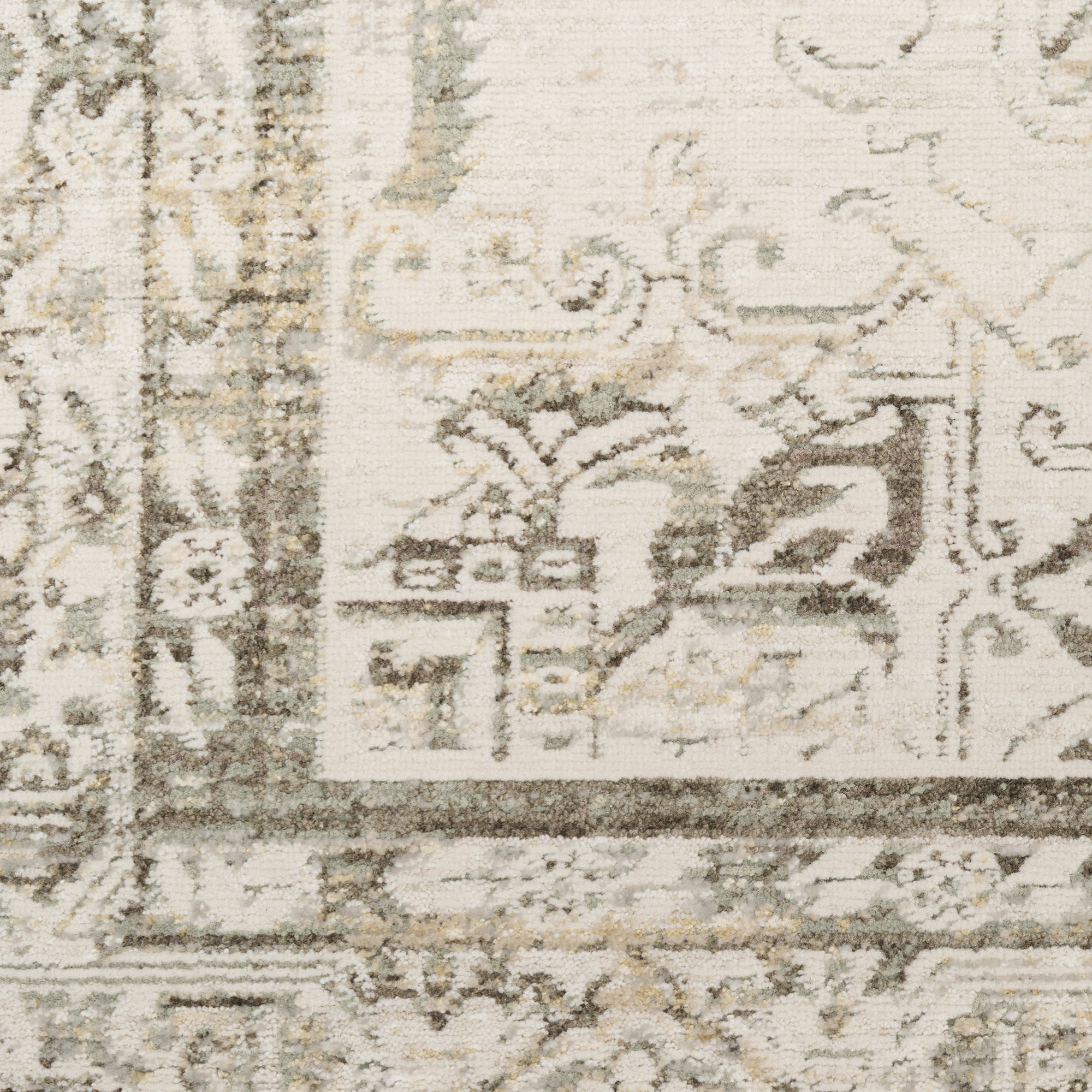 Nourison Soft Mist 9' x 12' Ivory Light Grey Vintage Indoor Rug
