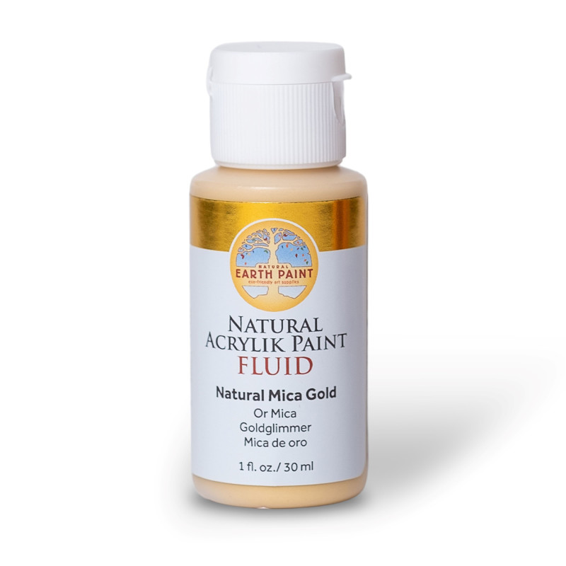 Natural Fluid Acrylik Paint, 1 oz, Gold Mica