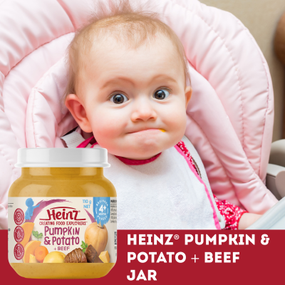  Heinz® Pumpkin & Potato + Beef Baby Food Jar 4+ months 110g 