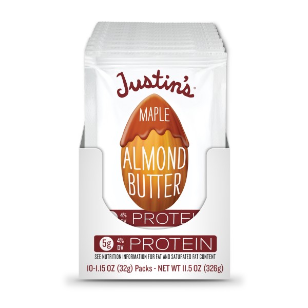 JUSTIN'S (r) Maple Almond Butter 1.15 oz Squeeze Packs . C1CB - Front Center Inner Pack (Hi Res)