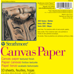 300 Series Canvas Paper Pad, 6" x 6", 10 Sheets