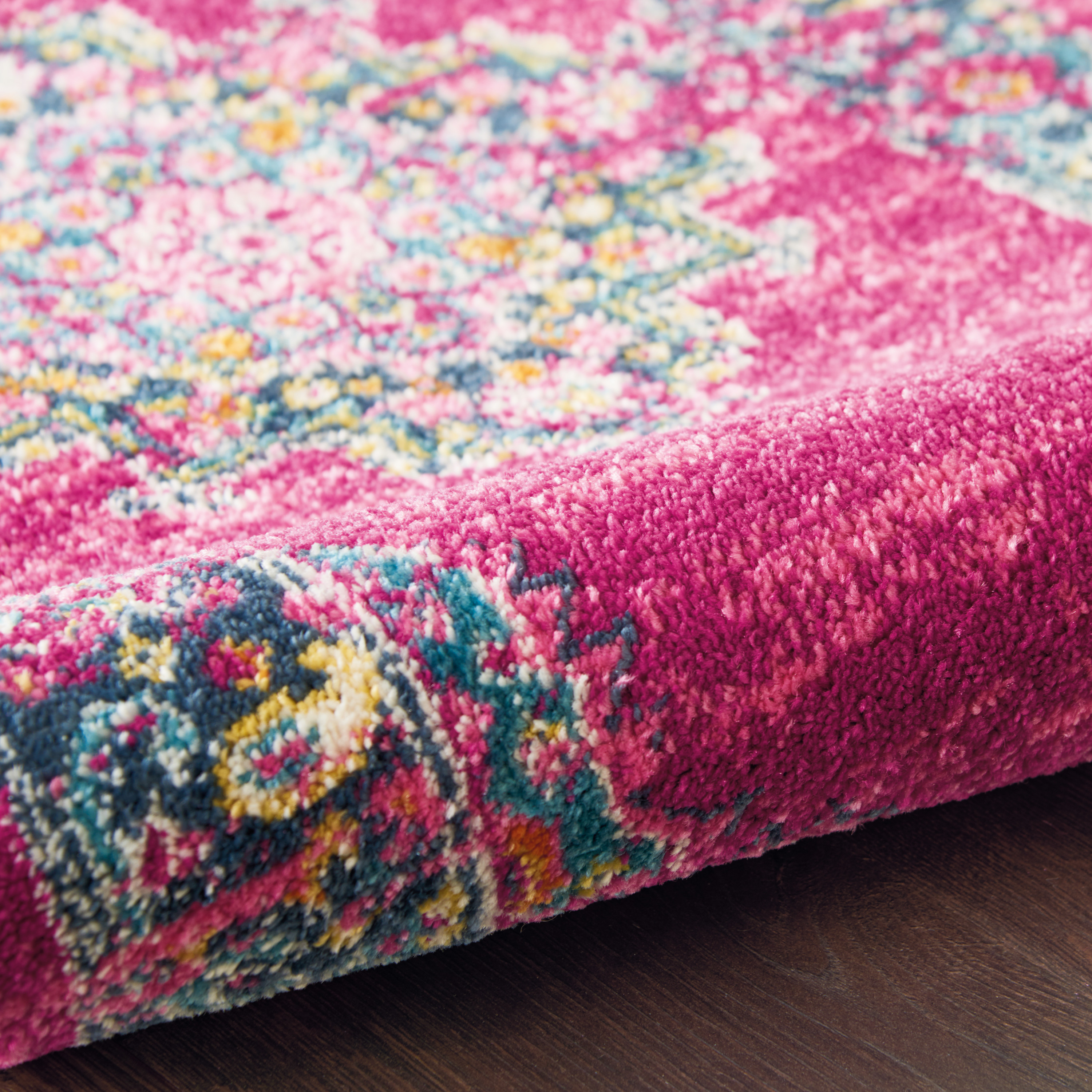 Nourison Passion 5' x Round Fuchsia Bohemian Indoor Rug