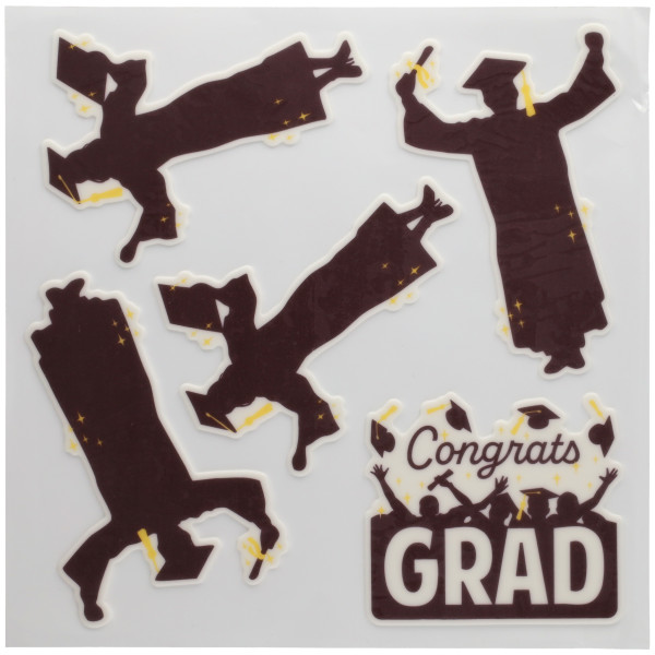Grad Silhouette Medallions Made Simply™ SugarStyle® Edible Decorations