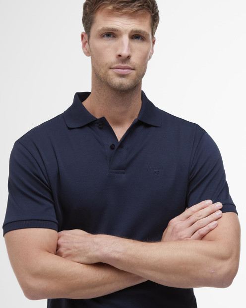 Drayton Linen Tailored Polo Shirt Classic Navy