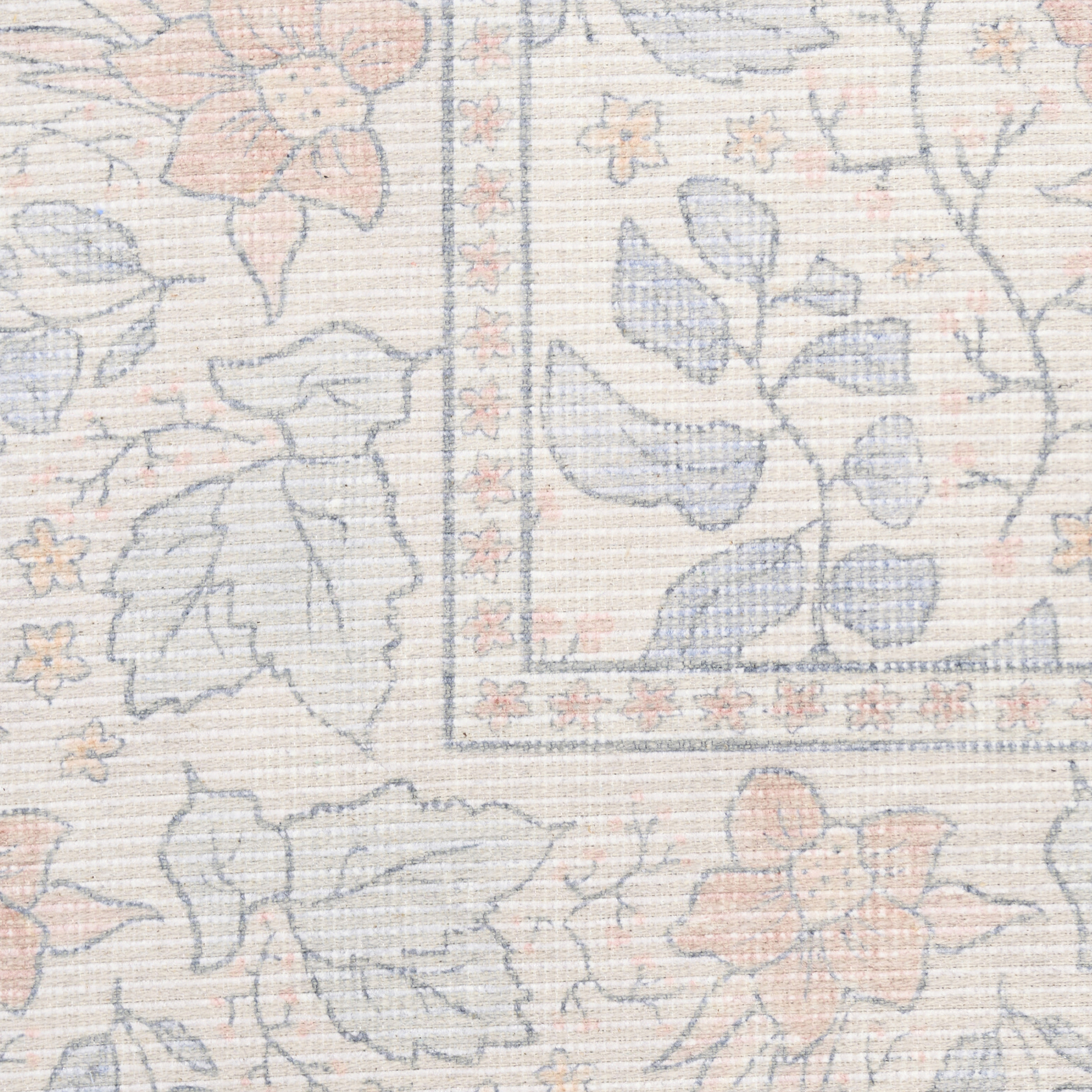 Nourison Botanical Washables 2' x 6' Ivory Multicolor Farmhouse Indoor Rug