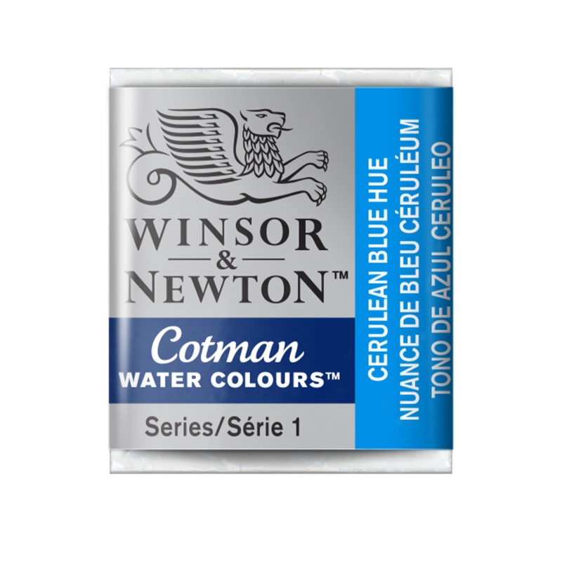 Cotman Watercolor Paint, Half Pan, Cerulean Blue Hue