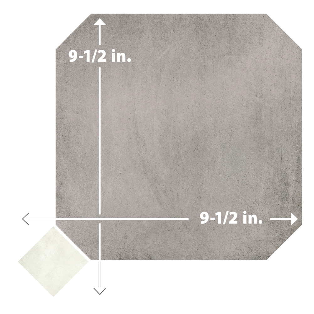Laverton Octagon Gris with Taco Nieve 7-7/8 in. x 7-7/8 in. Porcelain Floor and Wall Tile