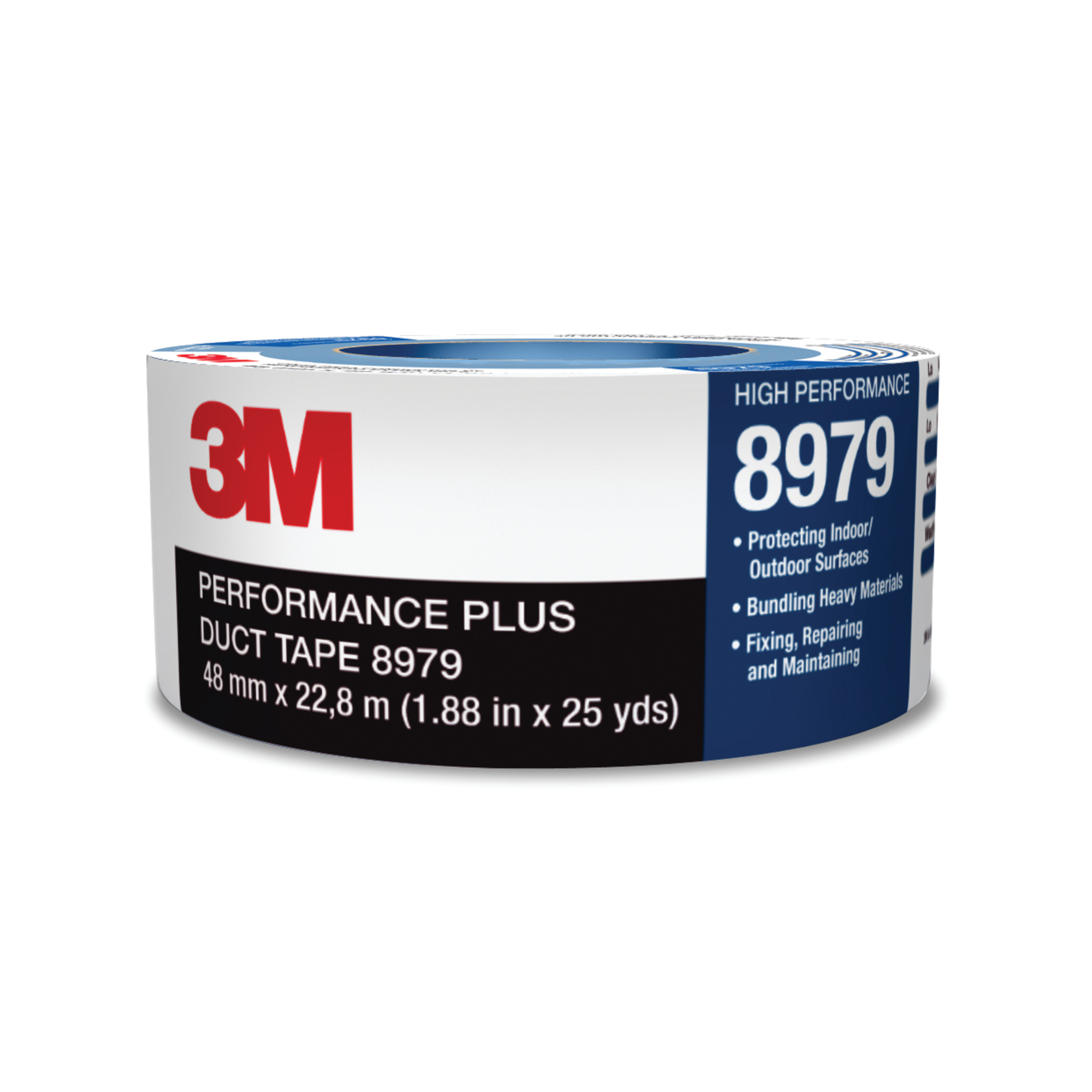 3M™ Performance Plus Duct Tape 8979, Black, 29 in x 60 yd, 12.1 mil, 1
per case