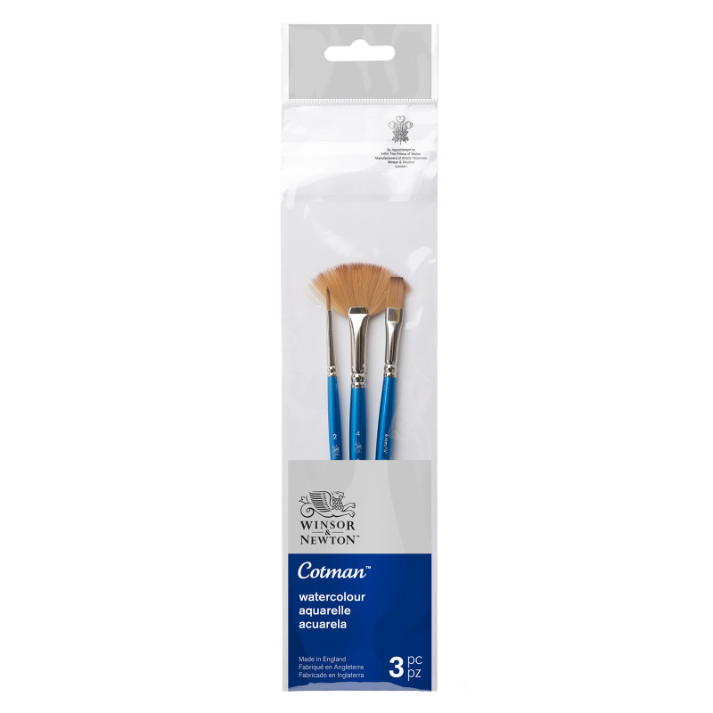 Cotman Watercolor Brushes Pack #3, Short Handle, Set of 3