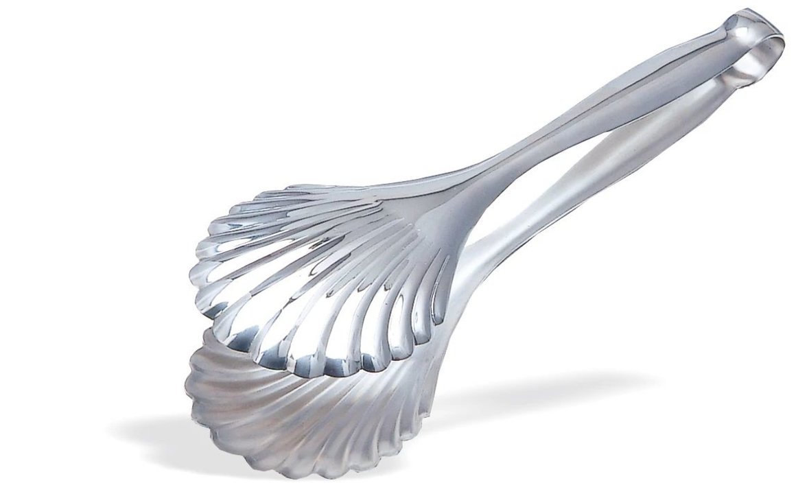 Shell-style bread tongs 25 centimeter stainless steel