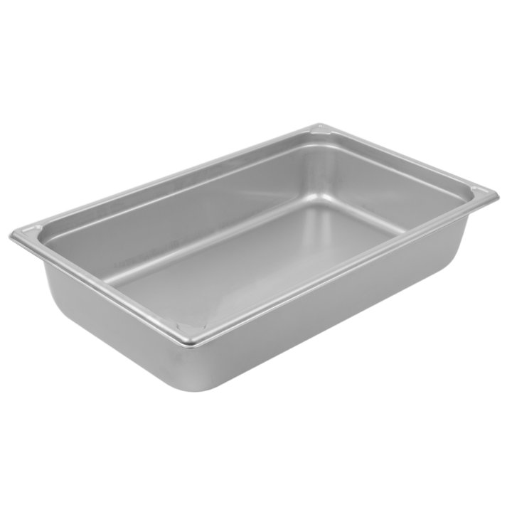 Full-size 4-inch-deep Super Pan® heavy-duty stainless steel transport pan