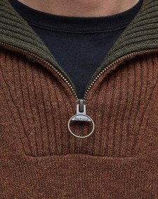 Nelson Essential Half-Zip Jumper Dark Sand