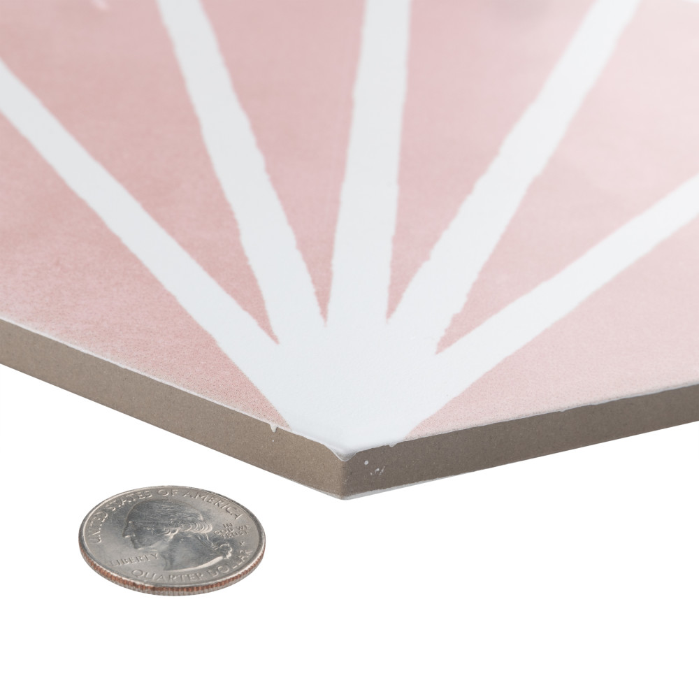 Horizon Dusk Hex Rosa 7-3/4 in. x 9 in. Porcelain Floor and Wall Tile