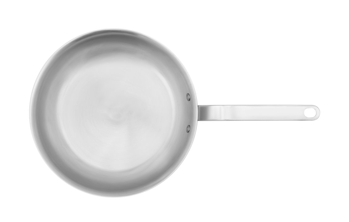 7-inch Tribute 3-ply fry pan with natural finish and plated handle