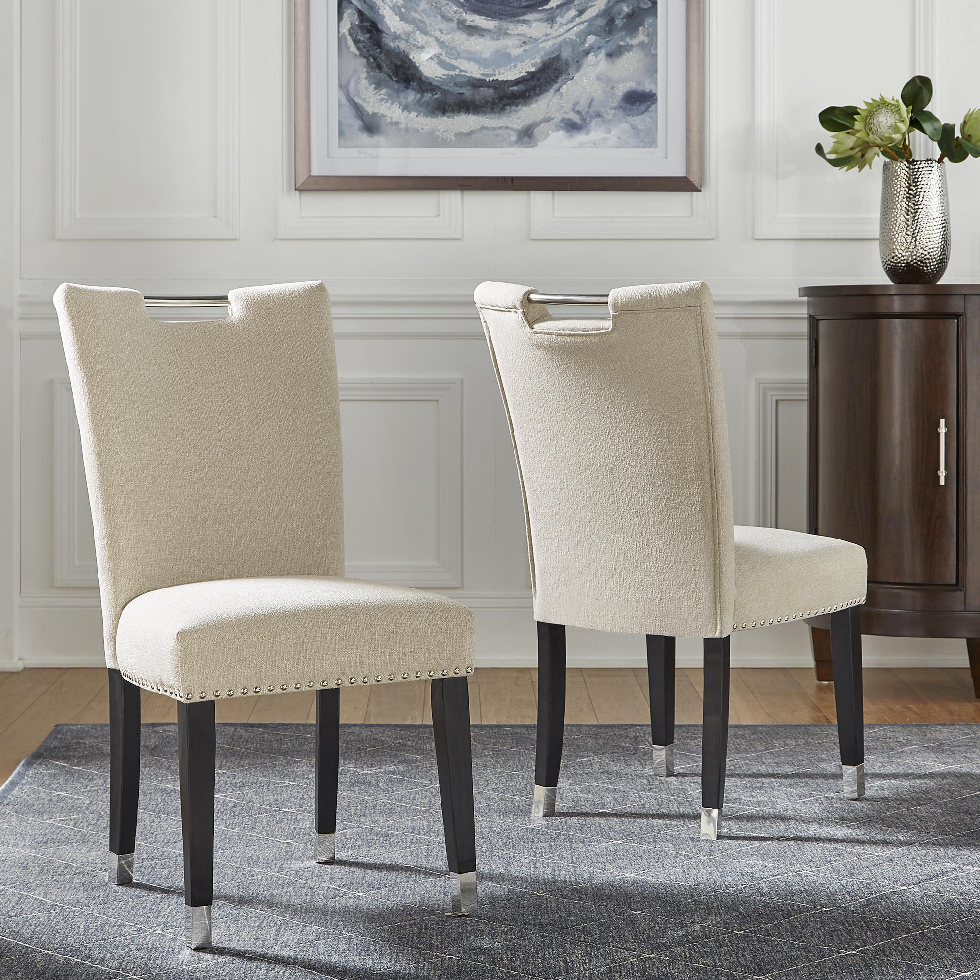 Heathered Weave Parsons Dining Chairs (Set of 2)