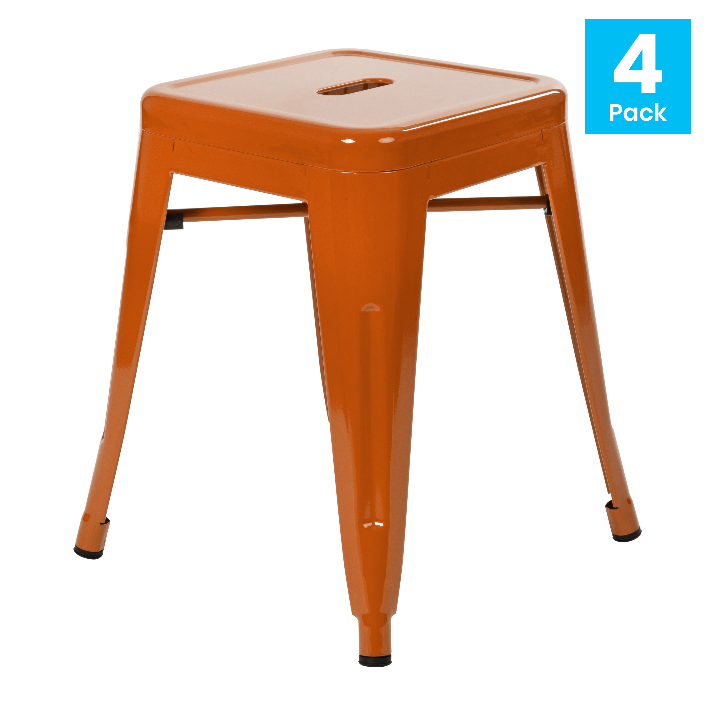 18" Table Height Stool, Stackable Backless Metal Indoor Dining Stool, Commerc... - Picture 14 of 114