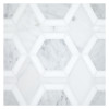 Specialty Mosaic Collection Italian Carrara Honed, Asian Carrara Ultra Premium Honed, And Thassos Select Polished 6×12 Metro Hex Mosaic Mixed
