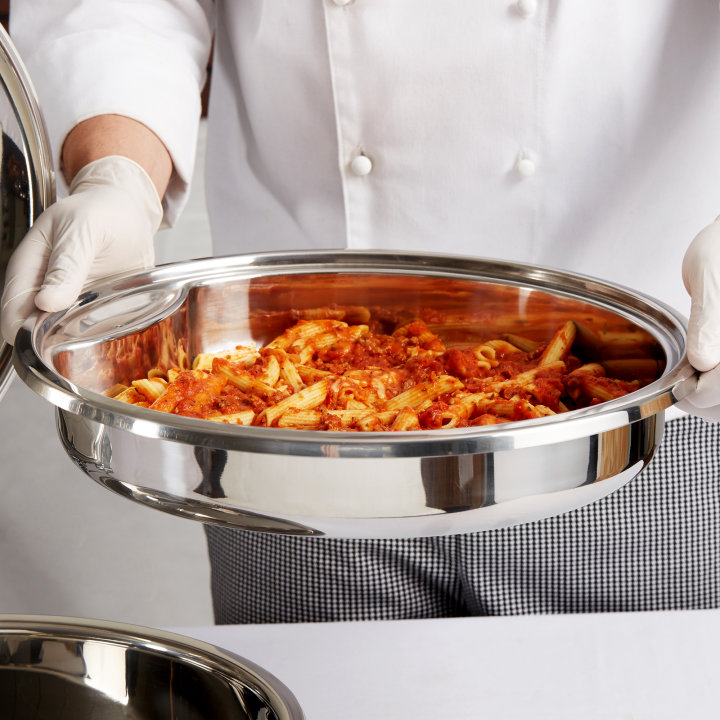 6-quart replacement stainless steel food pan for Intrigue® round induction chafer