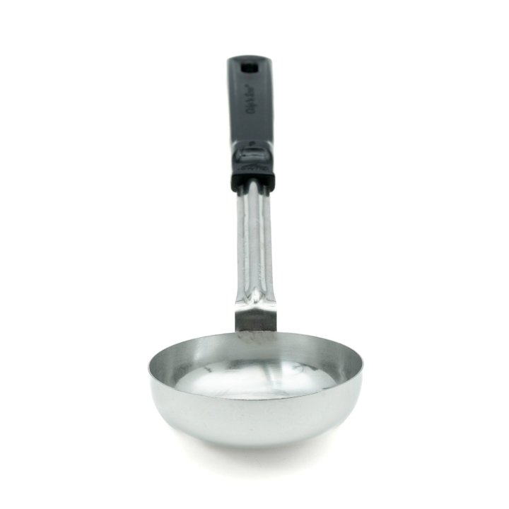 5-ounce solid round Spoodle® utensil with black Grip ‘n Serv® handle