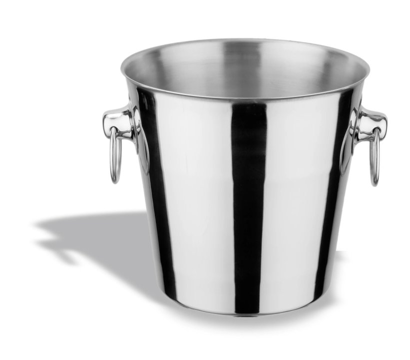 Conical champagne bucket 20 cm stainless steel with ring handles