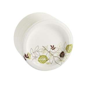 Dixie, Ultra Pathways, Soak Proof Shield Heavyweight Paper Plates, 10.13" dia, Green/Burgundy