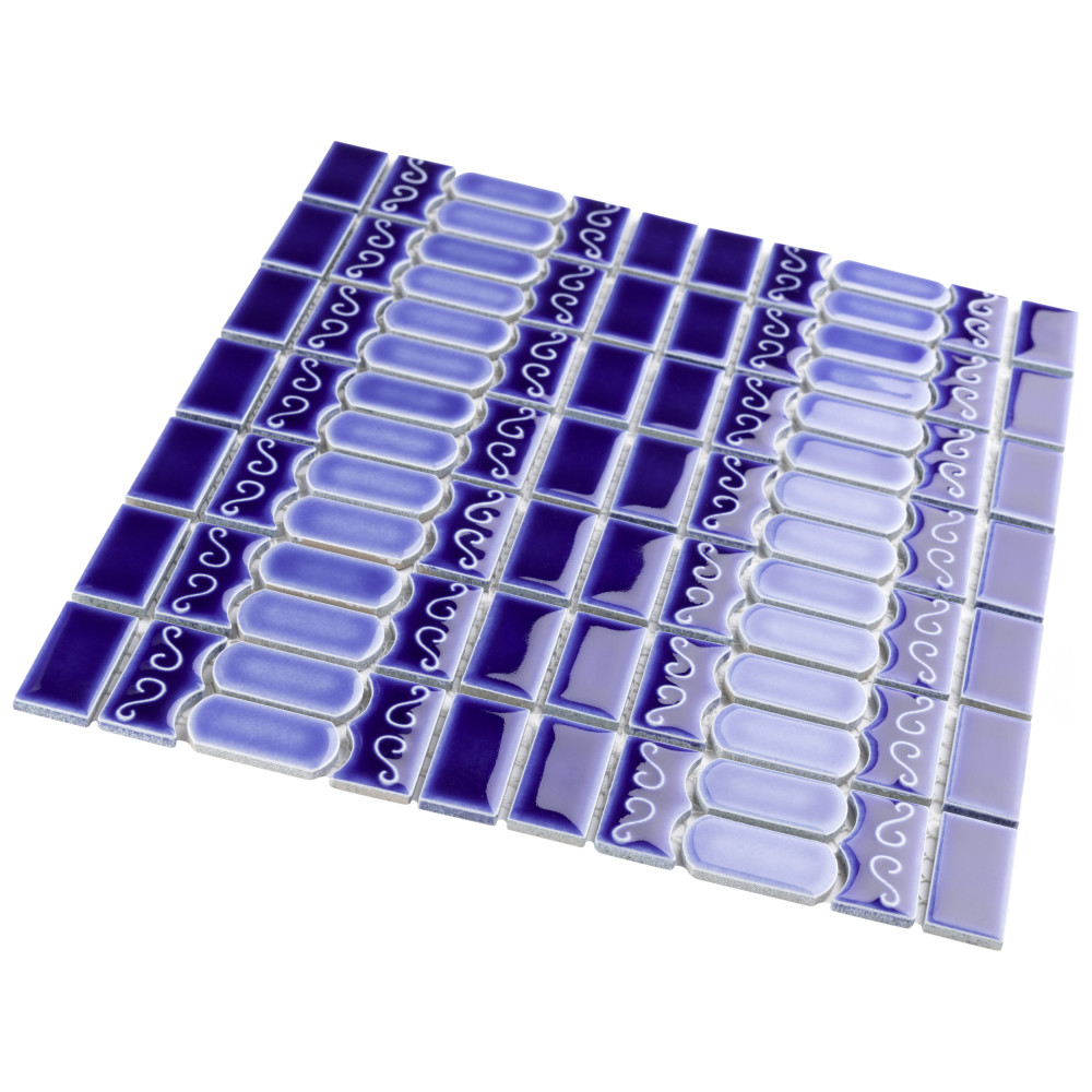 Modena Cobalt Blue 11-3/8 in. x 13-1/8 in. Porcelain Mosaic Tile