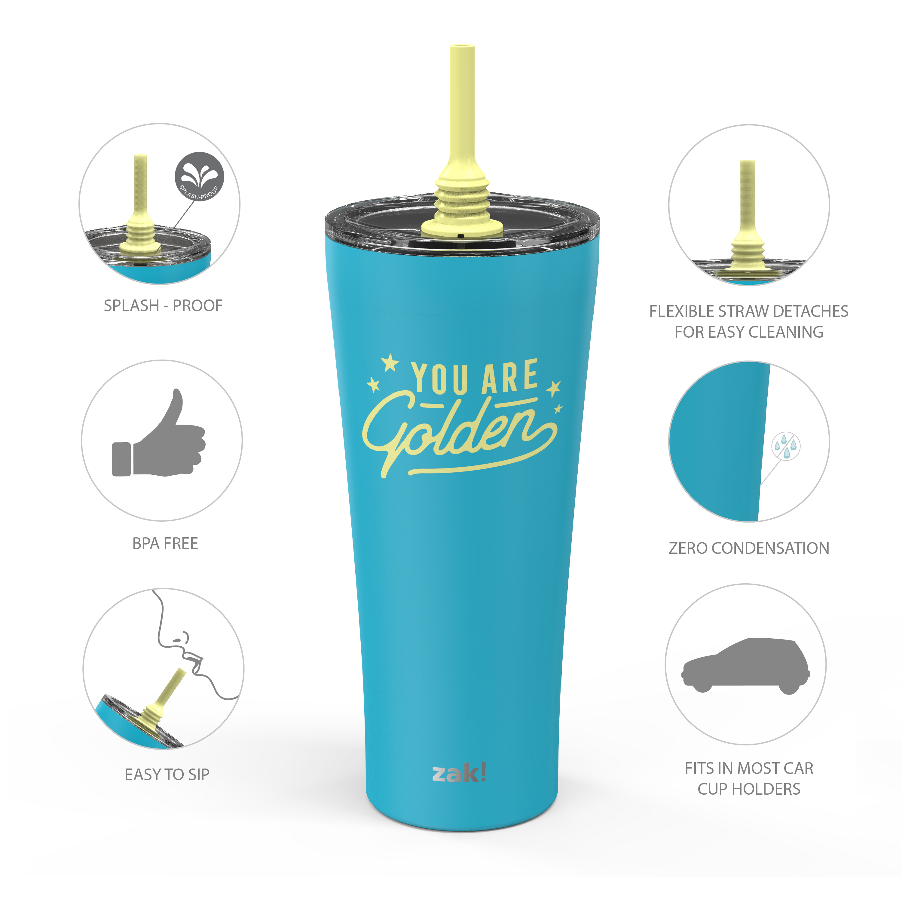 Alfalfa 30 ounce Insulated Tumbler, Blue slideshow image 7 Alfalfa 30 ounce Insulated Tumbler, Blue slideshow image 7