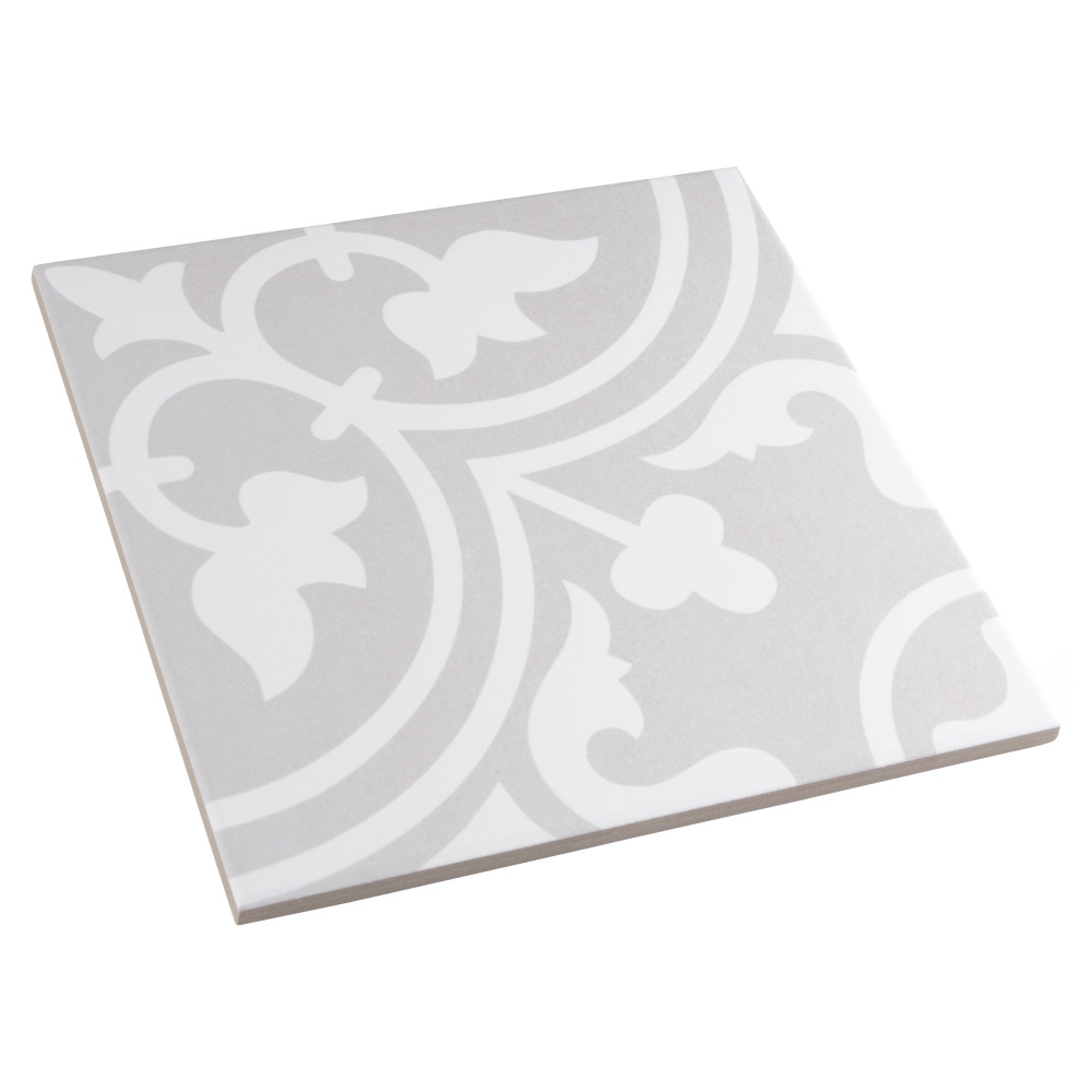 Arte Soft Grey 9-3/4 in. x 9-3/4 in. Porcelain Floor and Wall Tile