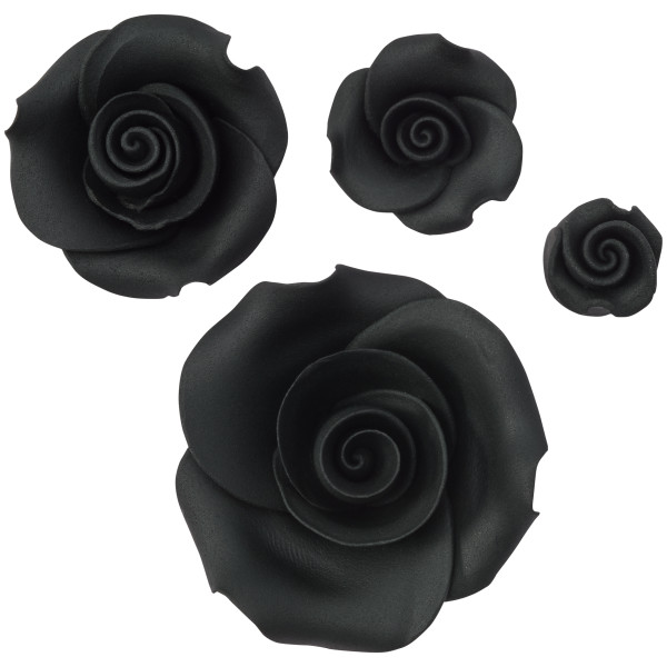 Black Rose Assortment - Red 3 Free SugarSoft® Premium Edible Decorations